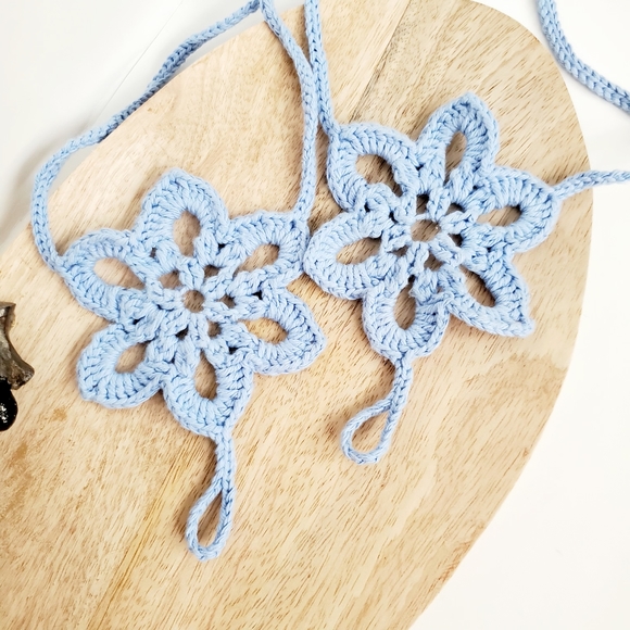 Boho Barefoot sandals cotton anklet adjustable - Picture 1 of 10